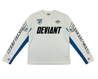 Moto Long Sleeve White Blue